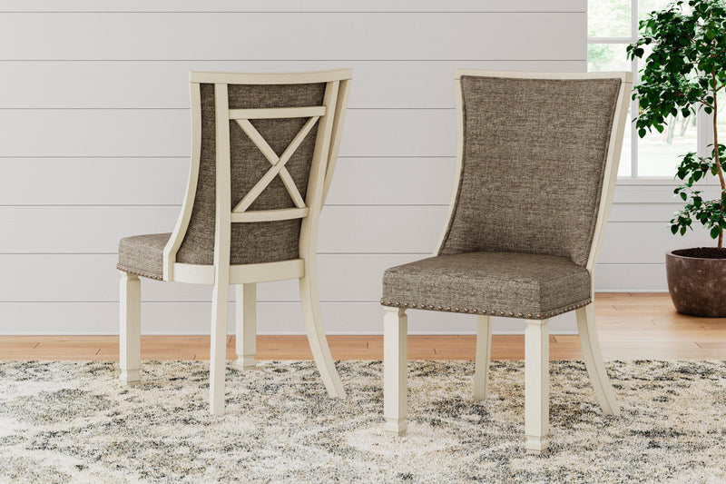 Bolanburg Two-tone Dining Table, 4 Chairs, Bench, Server and Display Cabinet - D647D24