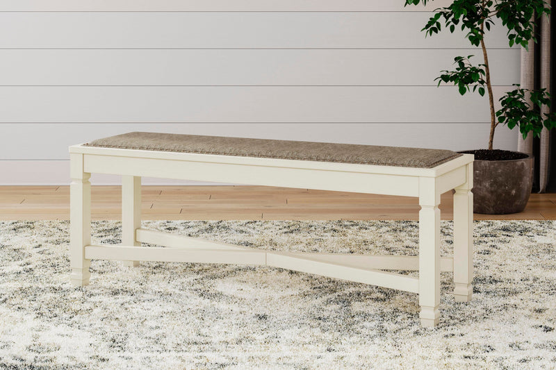 Bolanburg Two-tone Dining Table, 4 Chairs, Bench, Server and Display Cabinet - D647D24