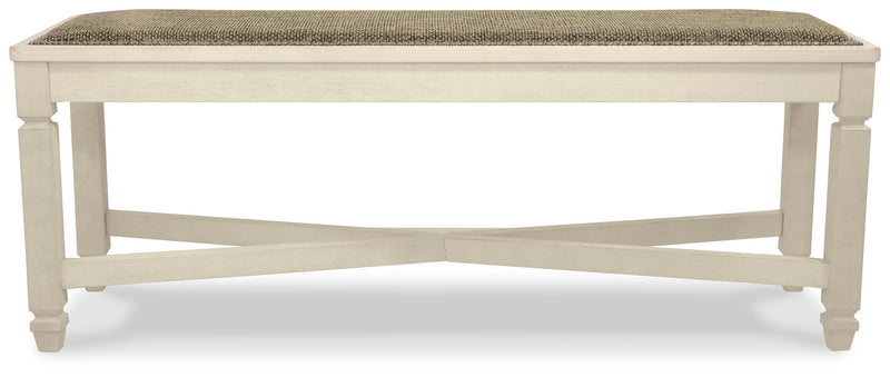 Bolanburg Two-tone Dining Table, 4 Chairs, Bench, Server and Display Cabinet - D647D24