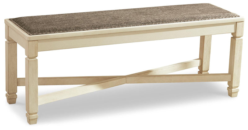 Bolanburg Two-tone Dining Table, 4 Chairs, Bench, Server and Display Cabinet - D647D24
