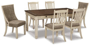 Bolanburg Two-tone Dining Table and 6 Chairs with Server - D647D22