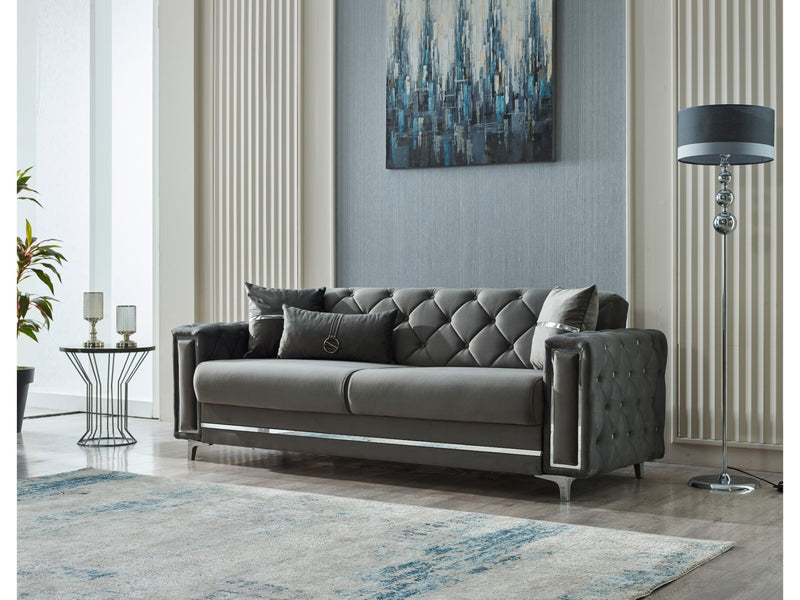 Bolivya 3-pieces (Sofa & Loveseat & Chair) Livingroom Set Grey in Grey - 101-BOL-AN152-321
