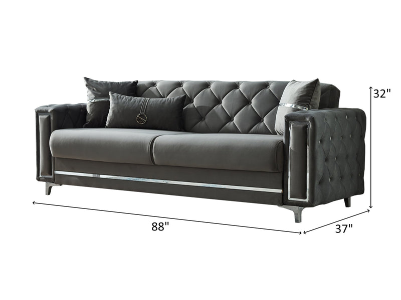 Bolivya 88" Wide Tufted Convertible Sofa - Gate FurnitureSofas