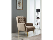 Bolivya Chair Beige With Gold Legs in Beige - 101-BOL-AN153-B
