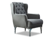Bolivya Chair Grey With Silver Leg in Grey - 101-BOL-AN152-B