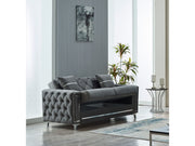 Bolivya Convertible Loveseat Grey With Silver Legs in Grey - 101-BOL-AN152-2
