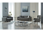 Bolivya Convertible Loveseat Grey With Silver Legs in Grey - 101-BOL-AN152-2