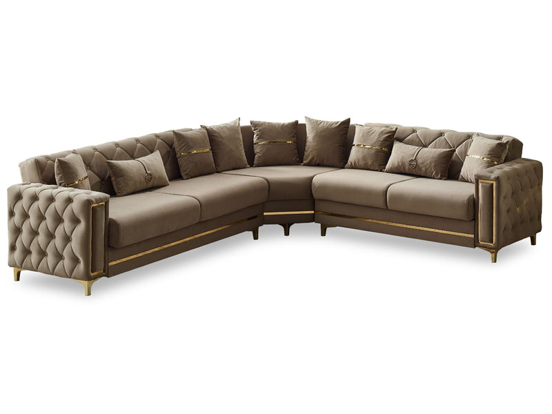 Bolivya Convertible Sectional Sofa Beige in Beige - 105-BOL-ANK153-5