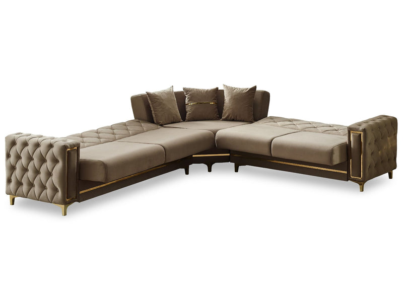 Bolivya Convertible Sectional Sofa Beige in Beige - 105-BOL-ANK153-5