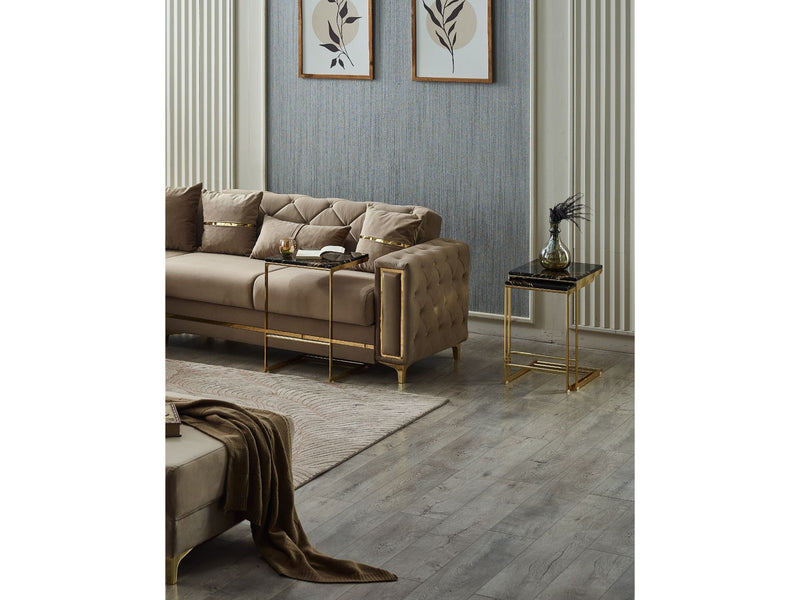 Bolivya Convertible Sectional Sofa Beige in Beige - 105-BOL-ANK153-5