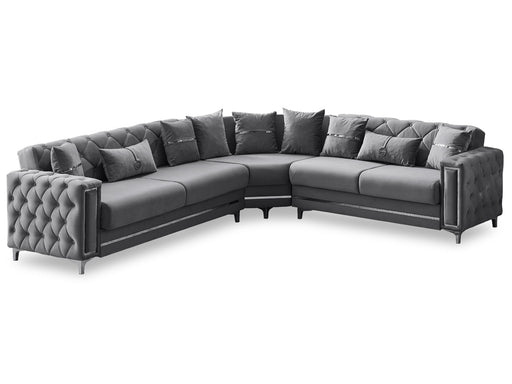 Bolivya Convertible Sectional Sofa Grey in Grey - 105-BOL-ANK152-5