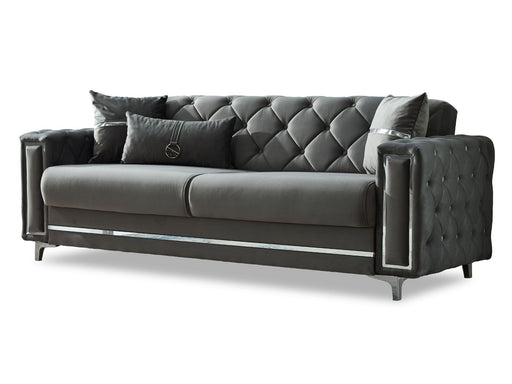 Bolivya Convertible Sofa Grey With Silver Legs in Grey - 101-BOL-AN152-3