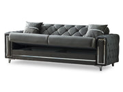 Bolivya Convertible Sofa Grey With Silver Legs in Grey - 101-BOL-AN152-3