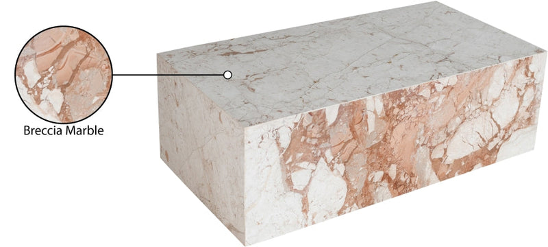Bolzano Marble Coffee Table in Breccia - 251Breccia-CT