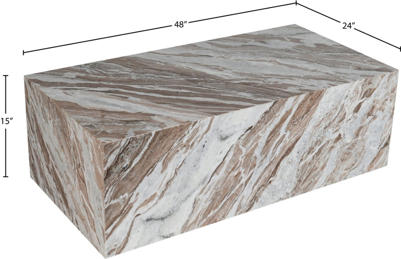 Bolzano Marble Coffee Table in Brown - 251Brown-CT