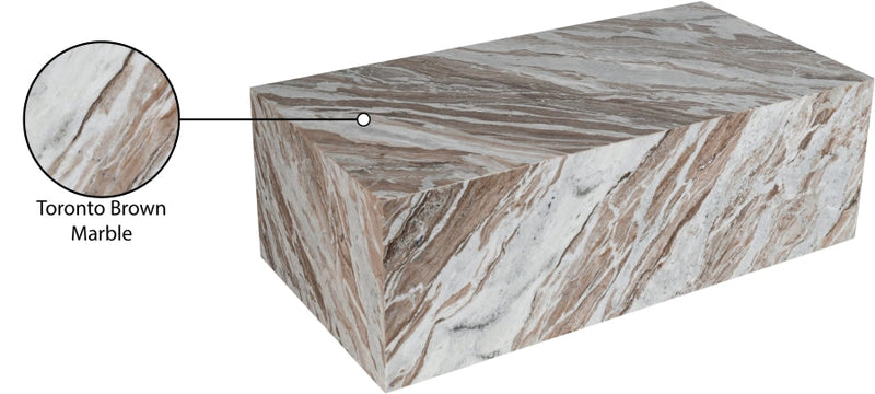 Bolzano Marble Coffee Table in Brown - 251Brown-CT