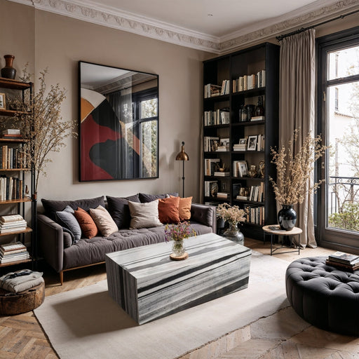 Bolzano Marble Coffee Table in Panda - 251Panda-CT