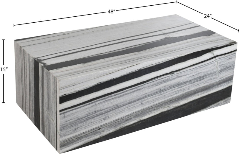 Bolzano Marble Coffee Table in Panda - 251Panda-CT