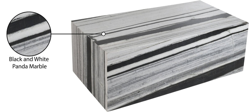 Bolzano Marble Coffee Table in Panda - 251Panda-CT