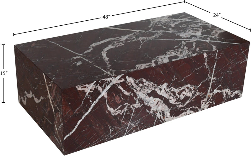 Bolzano Marble Coffee Table in Red - 251Cherry-CT