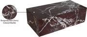 Bolzano Marble Coffee Table in Red - 251Cherry-CT