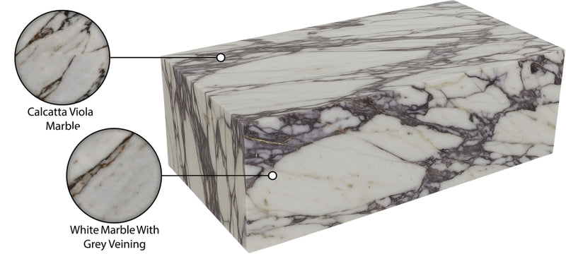Bolzano Marble Coffee Table in Viola - 251Viola-CT