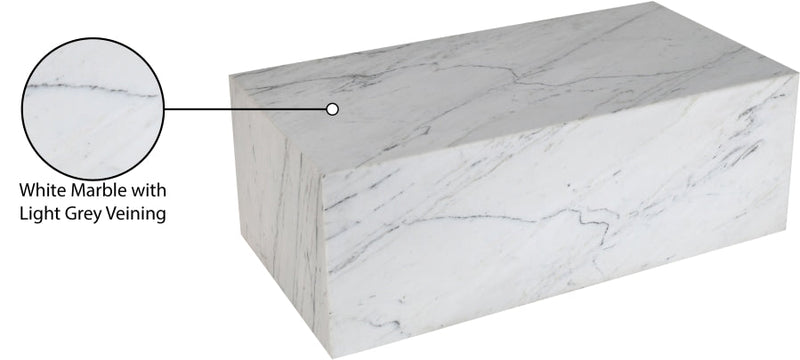 Bolzano Marble Coffee Table in White - 251White-CT