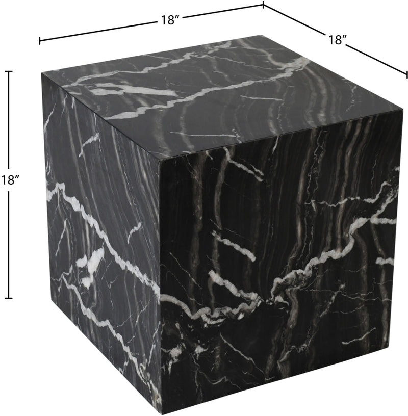 Bolzano Marble End Table in Black - 251Black-ET