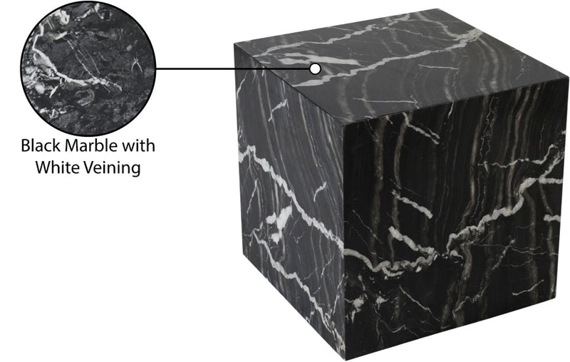 Bolzano Marble End Table in Black - 251Black-ET