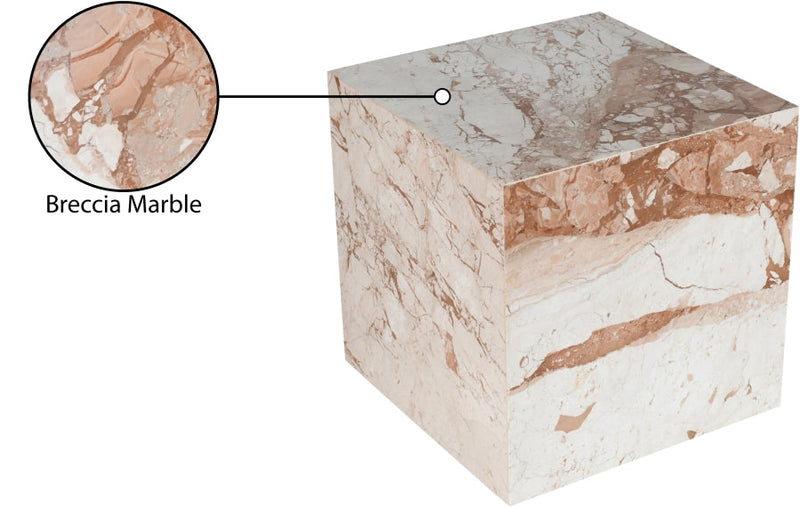 Bolzano Marble End Table in Breccia - 251Breccia-ET