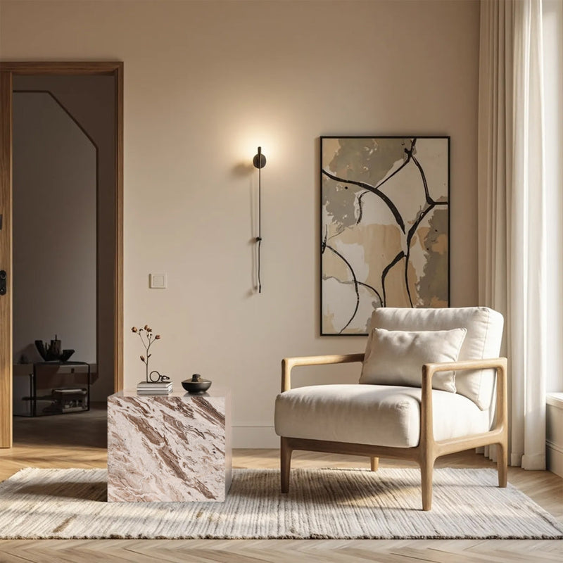 Bolzano Marble End Table in Brown - 251Brown-ET