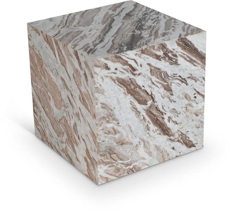 Bolzano Marble End Table in Brown - 251Brown-ET