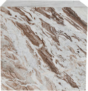 Bolzano Marble End Table in Brown - 251Brown-ET