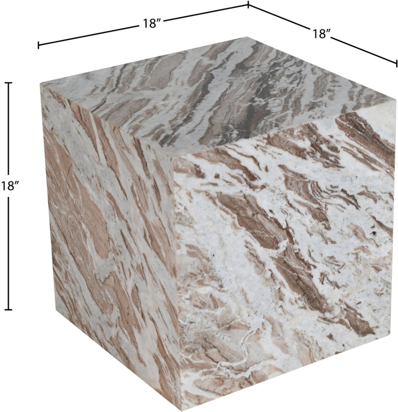 Bolzano Marble End Table in Brown - 251Brown-ET