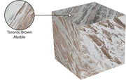 Bolzano Marble End Table in Brown - 251Brown-ET