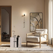 Bolzano Marble End Table in Panda - 251Panda-ET