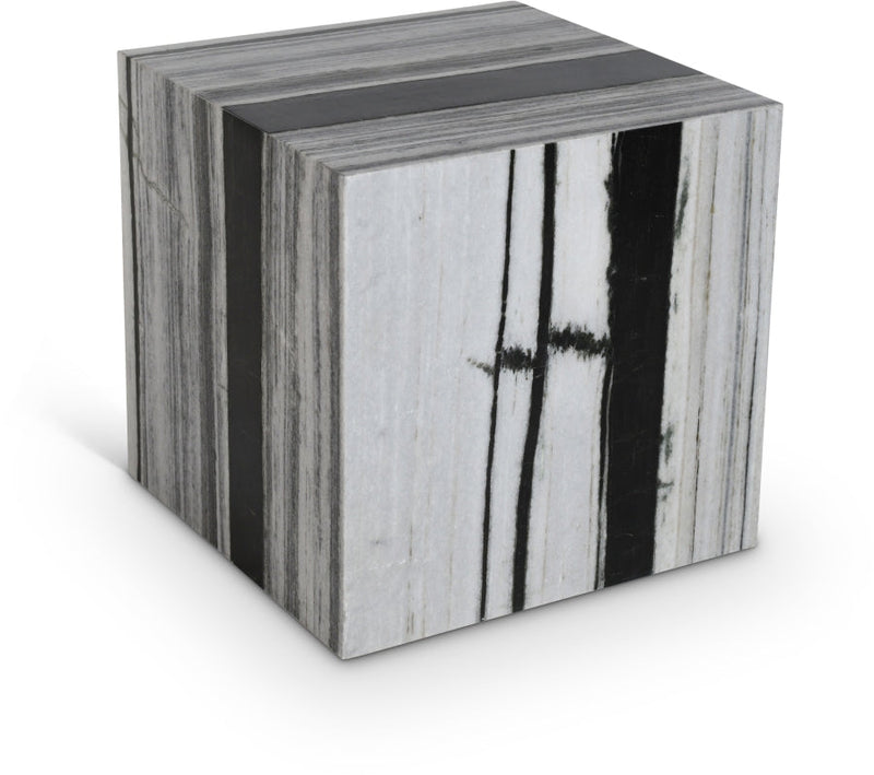 Bolzano Marble End Table in Panda - 251Panda-ET