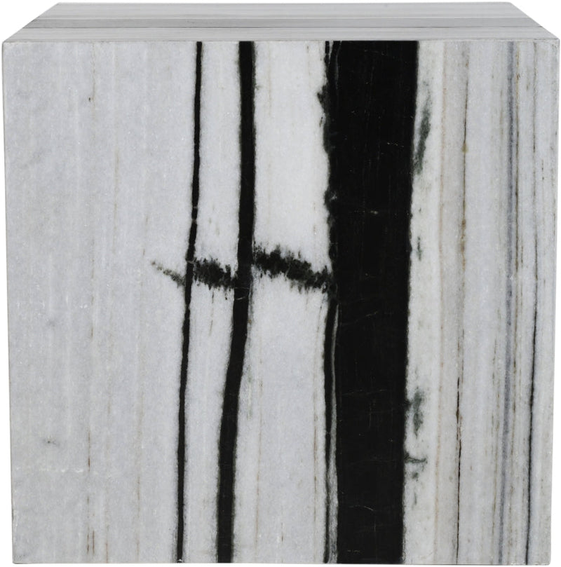Bolzano Marble End Table in Panda - 251Panda-ET