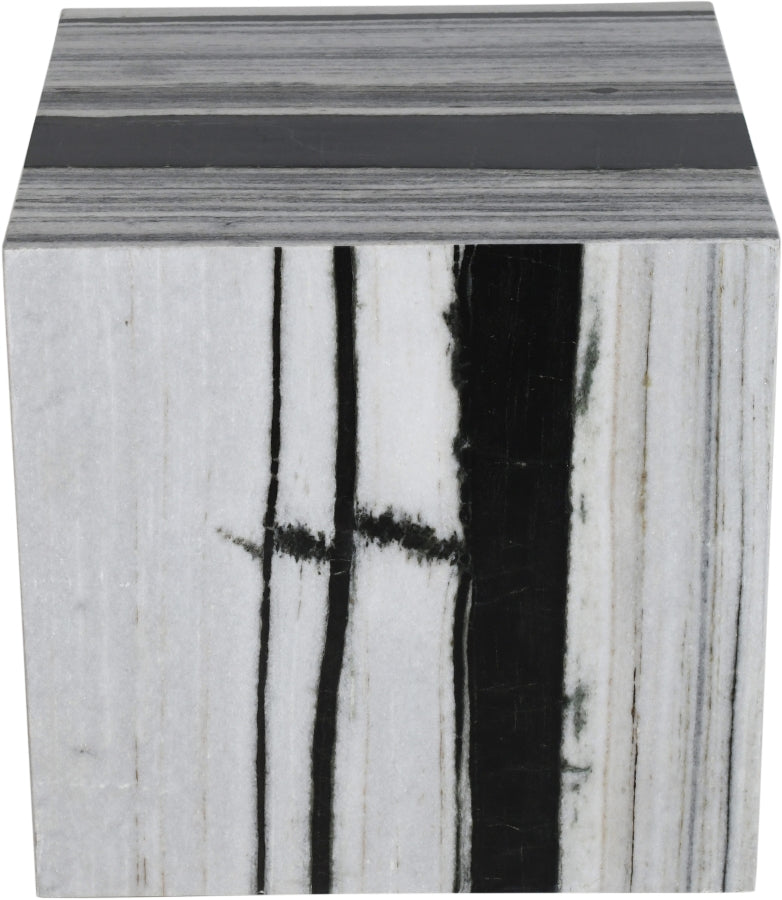 Bolzano Marble End Table in Panda - 251Panda-ET