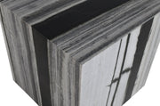 Bolzano Marble End Table in Panda - 251Panda-ET