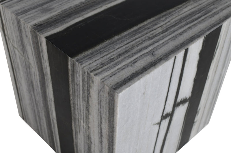 Bolzano Marble End Table in Panda - 251Panda-ET