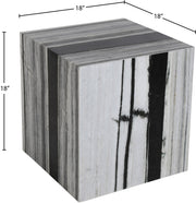 Bolzano Marble End Table in Panda - 251Panda-ET