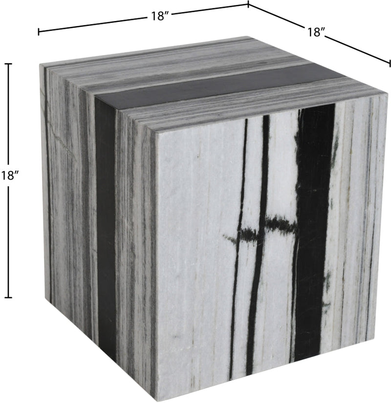 Bolzano Marble End Table in Panda - 251Panda-ET