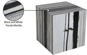 Bolzano Marble End Table in Panda - 251Panda-ET