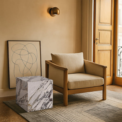 Bolzano Marble End Table in Viola - 251Viola-ET