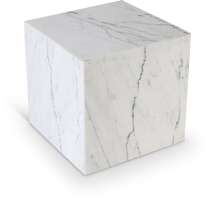 Bolzano Marble End Table in White - 251White-ET