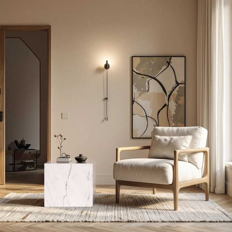 Bolzano Marble End Table in White - 251White-ET