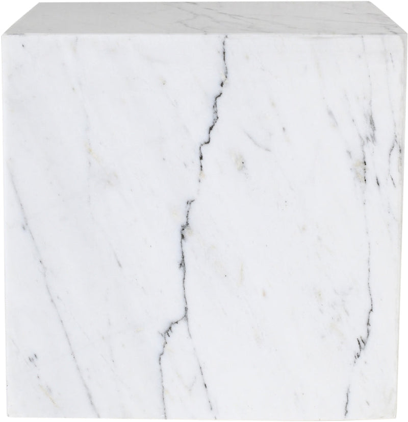 Bolzano Marble End Table in White - 251White-ET