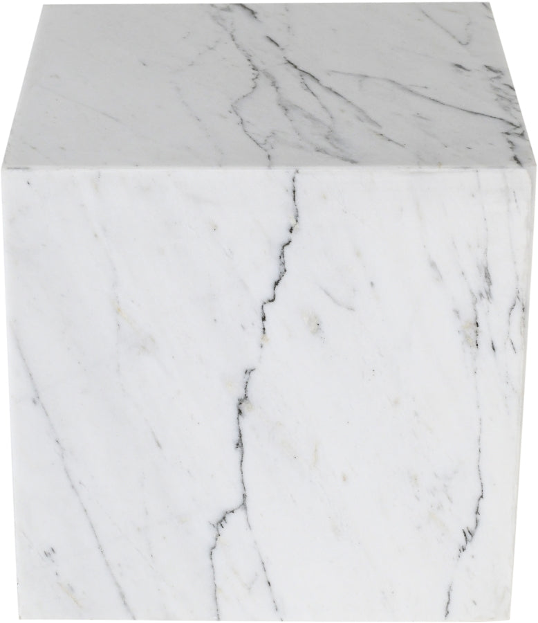Bolzano Marble End Table in White - 251White-ET