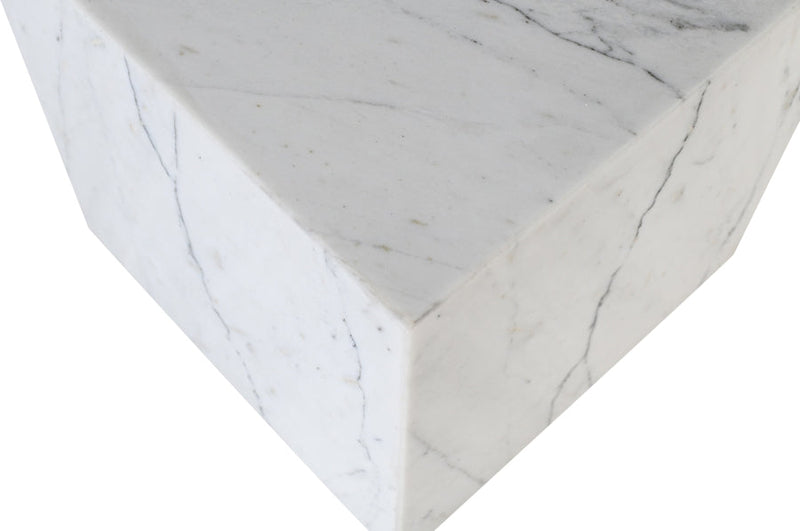 Bolzano Marble End Table in White - 251White-ET